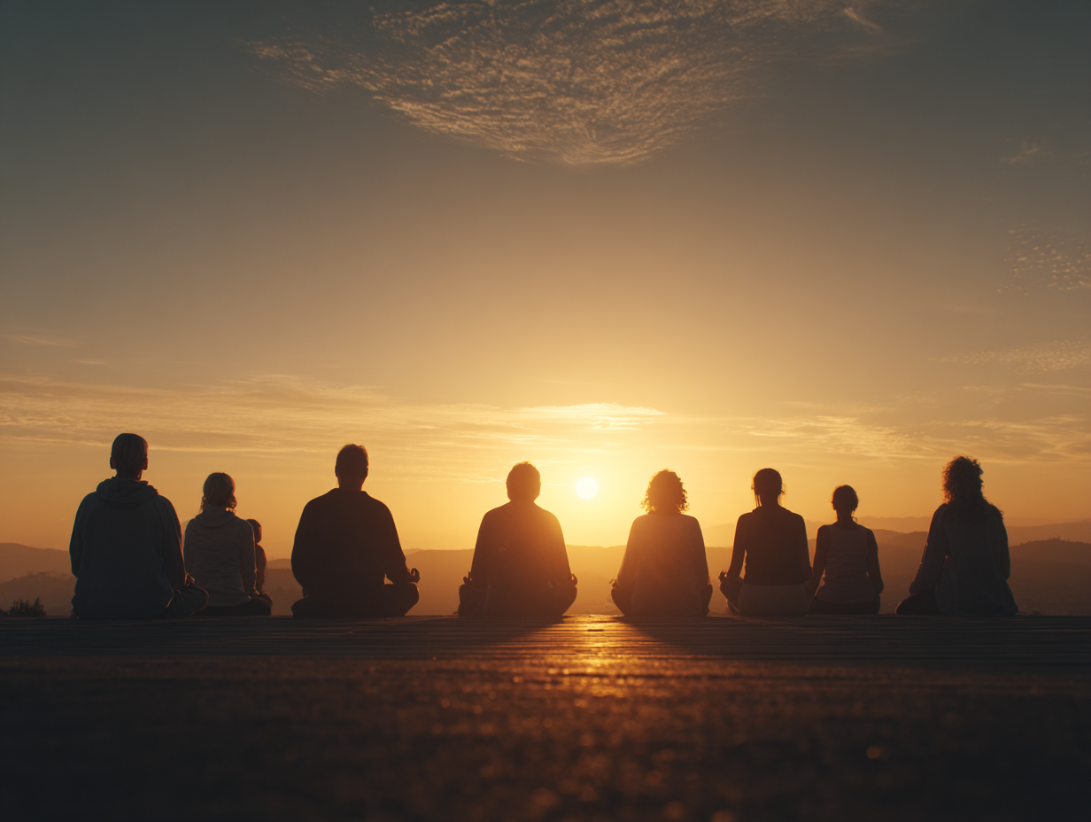 Жінка практикує йогу на природі